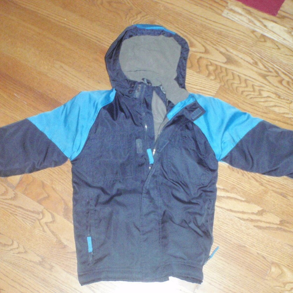 Boys Blue Insulated Winter Jacket Hood Old Navy